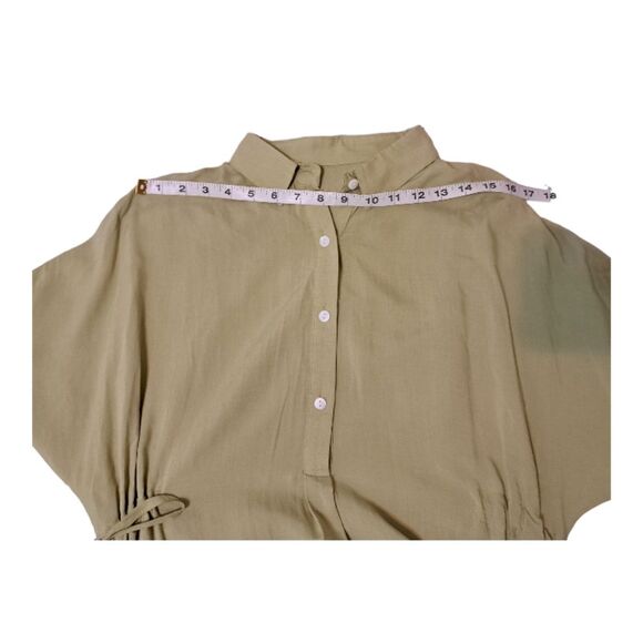 M-93 Women's Tunic Shirt Dress #1920502TL7869 Drawstring Side Green Size O/S - Picture 6 of 14